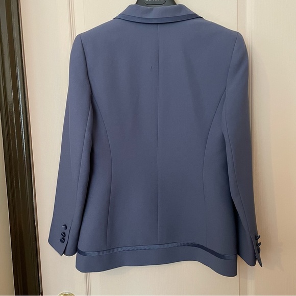 KASPER vintage grey/powder blue formal / dressy suit set with skirt 6P - Picture 7 of 8